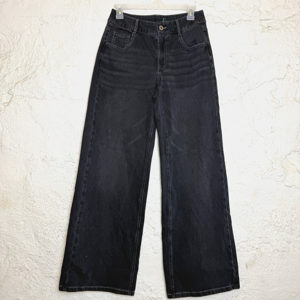 Halara Flex Womens Wide Leg Jeans S Tall Black Stretch Denim High Waisted Viral